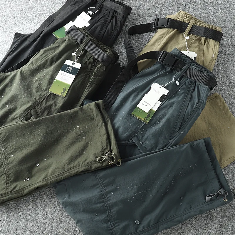 

Summer Windproof Waterproof Men's Work Clothes Multi Pocket Straight Tube Pants Trekking Hunting Equipment Combat Trousers