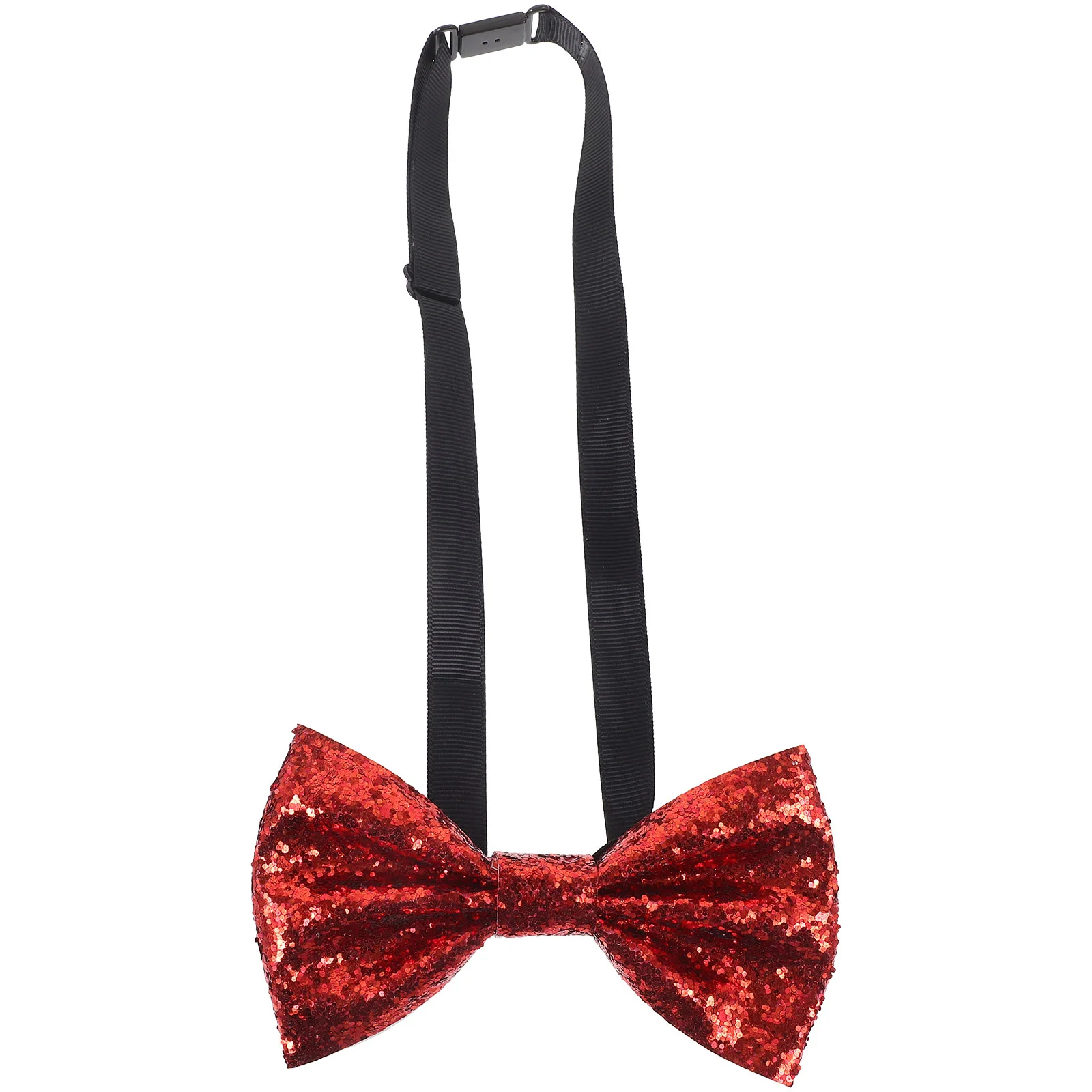 Groom Bow Tie Bachelor Party Adult Sequins Mens Tie Wedding Red Fabric Banquet