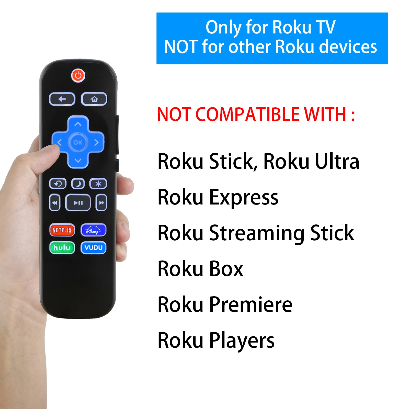 New Remote Control Use for Roku TV Streaming Stick Express Box Premiere Player with Backlit Shortcut Buttons Replacement