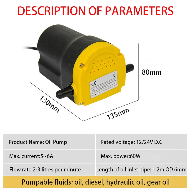 12V Oil Extractor Transfer Pump Car Oil Fuel Extractor Mini Fuel Engine Transfer Pump with Tubes for Auto Boat Mot