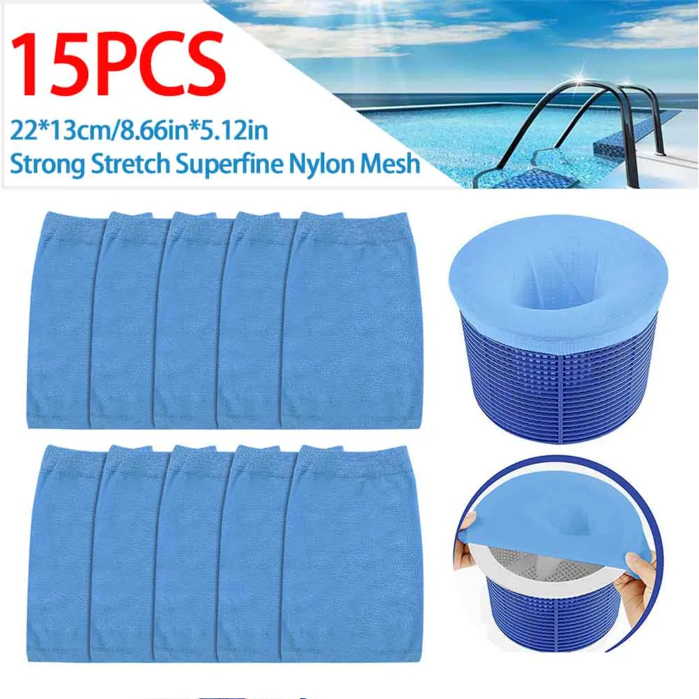 5/10/15pcs Filter Basket Pool Skimmer Socks Nylon Mesh Swimming Pool Filter Socks Baskets Skimmers Ground Supply pool skimmer socks