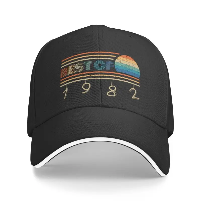 

Fashion Born In Best Of 1982 Baseball Cap for Women Men Adjustable 40th Birthday Dad Hat Sports
