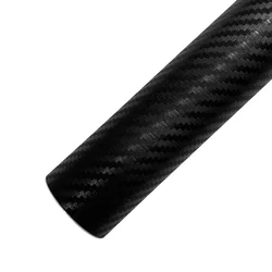 Premium Glossy Carbon Fiber Vinyl Wrap - Waterproof Car Sticker for Enhanced Vehicle Aesthetics (3D Carbon Black)