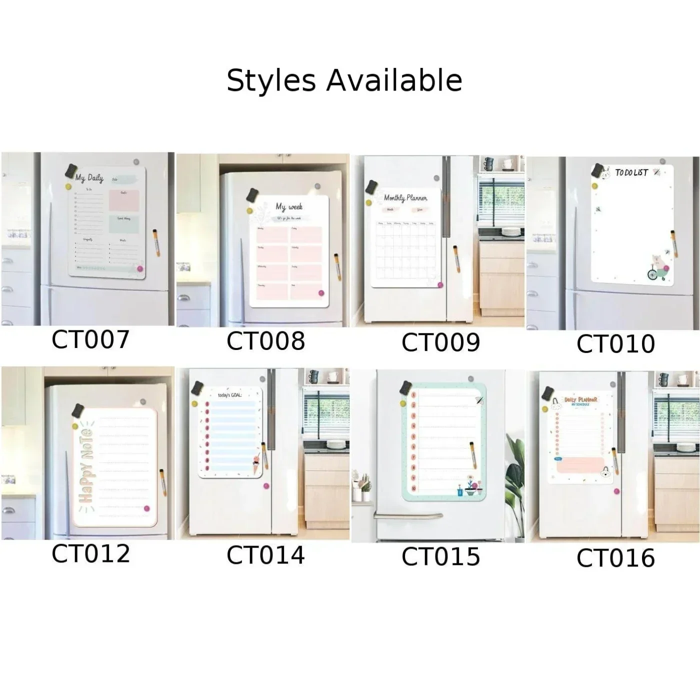 Refrigerator Magnet Board Sticker Rewritable Notes Notice Planner Planner Shopping Weekly Dry Wipe Fridge Large