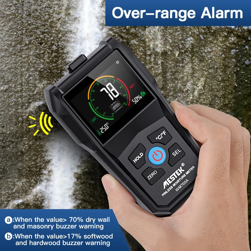 

Бесконтактный измеритель влажности древесины, цифровой прибор для измерения влажности окружающей среды, детектор влажности древесины с функцией калибровки, гигрометр