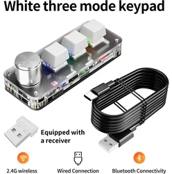 RGB Customizable Bluetooth Macro Keypad with Red Switches (Wired BT 2.4GConnect)