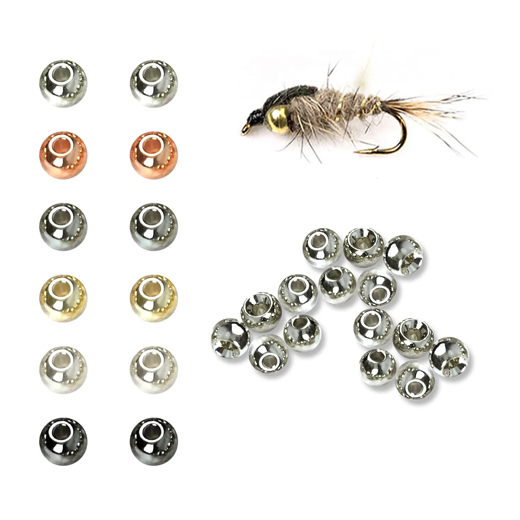 Lot De 50 Perles En Laiton Pour Montage De Mouches De Pêche – Taille 3,2 Mm (attache Fraisée) – Multi-couleurs – Marque Wet Your Fly