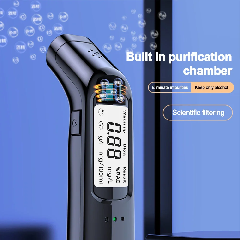 Alcohol tester Breath alcohol tester Non-Contact Breath Alcohol Detector Breathalyzer Rechargeable Portable LCD Digital Alcohol Diagnostic Tool Prevent Drunk Driving