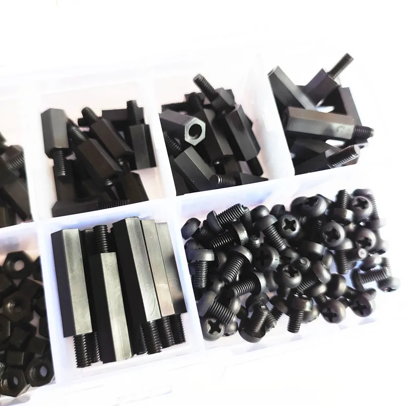 M2 M2.5 M3 M4 Nylon Distanziatori Kit Nero Bianco Esagonale Nylon Distanziatore Supporto Colonna Pcb Nylon Plastica Spaziatura Viti Dadi Mix