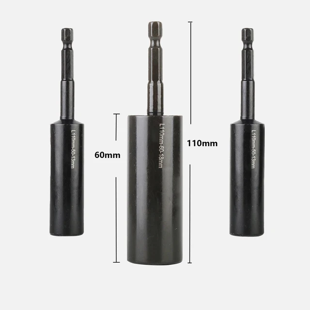 110mm Deepen Socket Wrenches Hexagon Nut Driver Drill Bit H8-H14 Sleeve Adapter Pneumatic Screwdriver Insert Tool 6