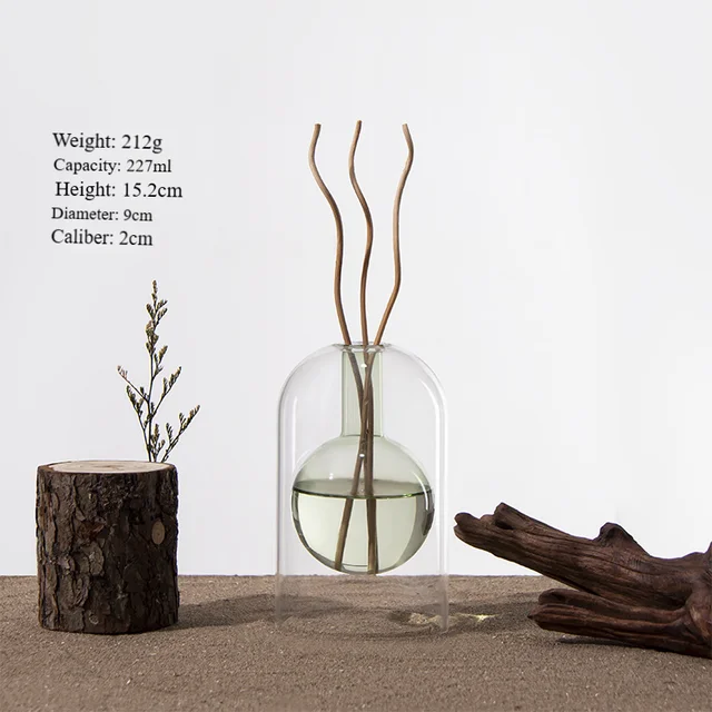 Bouteille de diffuseur de roseaux de parfum vide, bouteilles d'huile essentielle carrées vides, pot en verre pour bricolage, ensembles de diffuseurs de remplacement de parfum 3