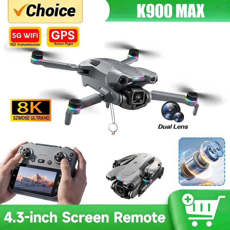 Drone K900 PRO MAX Mini 5 Pro en action dans le ciel, caméra 8K HD double, WiFi, quadricoptère RC pour passionnés