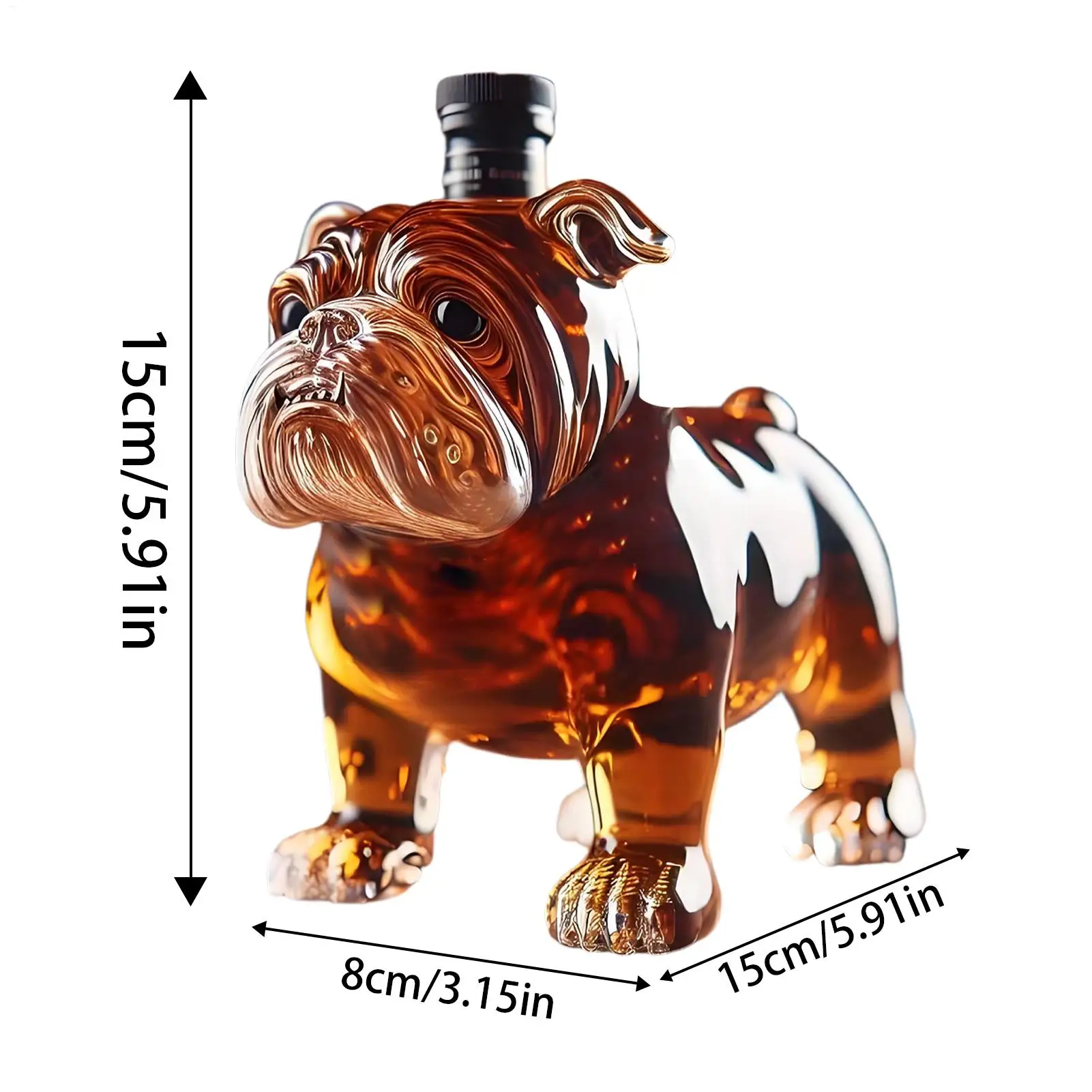 Whiskey Bottle Dog Decanter Funny Glass Collectible Novelty Bulldog Whiskey Bottle for Men Home Tasting Beer Bar Decor Gifts
