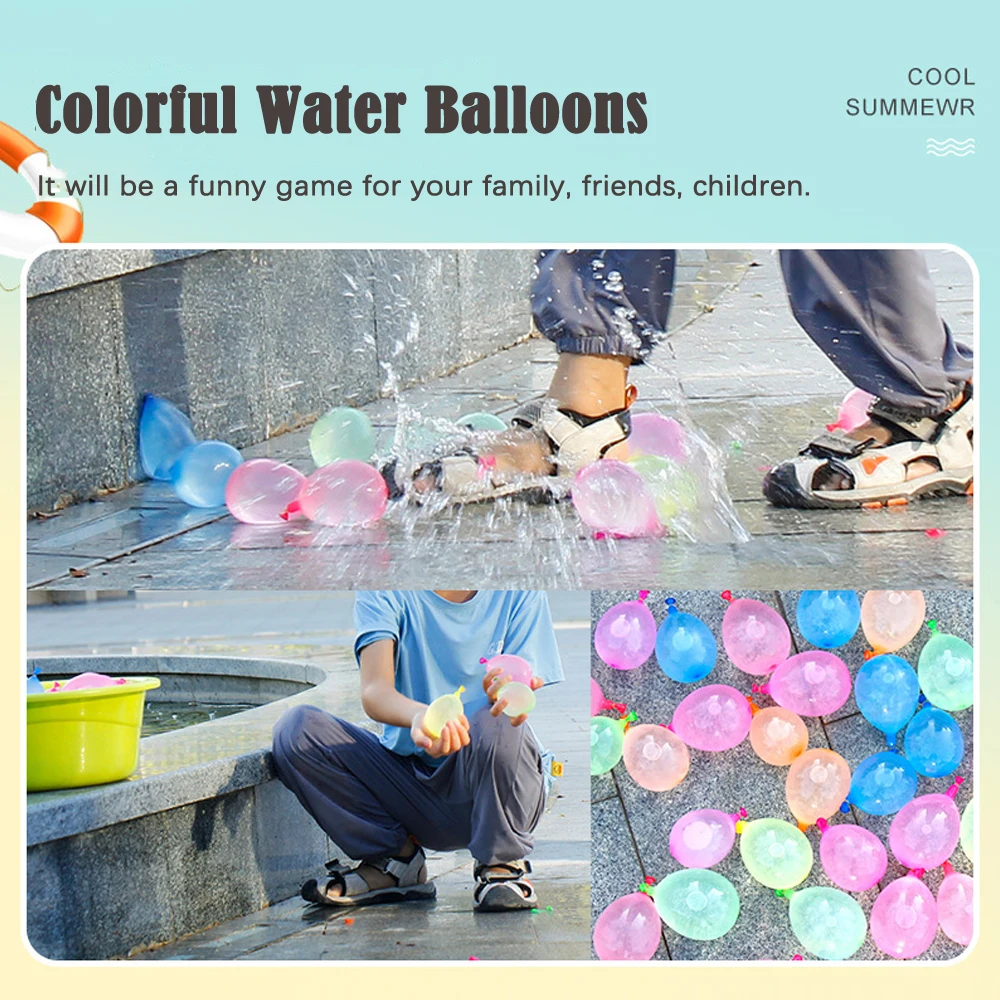 Water Balloons 111pcs/bag Rapid Injection Funny Summer Outdoor Water Balloon Bombs Kids and Adults Beach Fight Toys