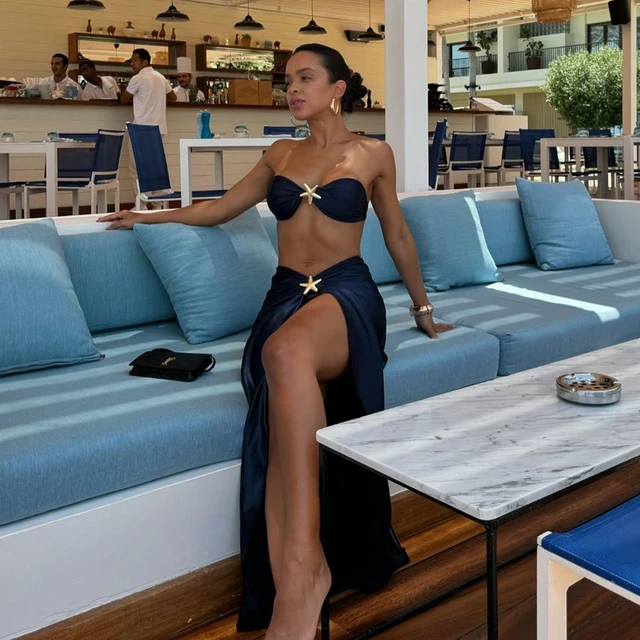 Star Bikinis With Cover Up Luxury Woman Swimsuit Sexy Swimwear Shiny Swim Suit Brazilian Biquini Bodysuit Bathingsuit Beachwear 1