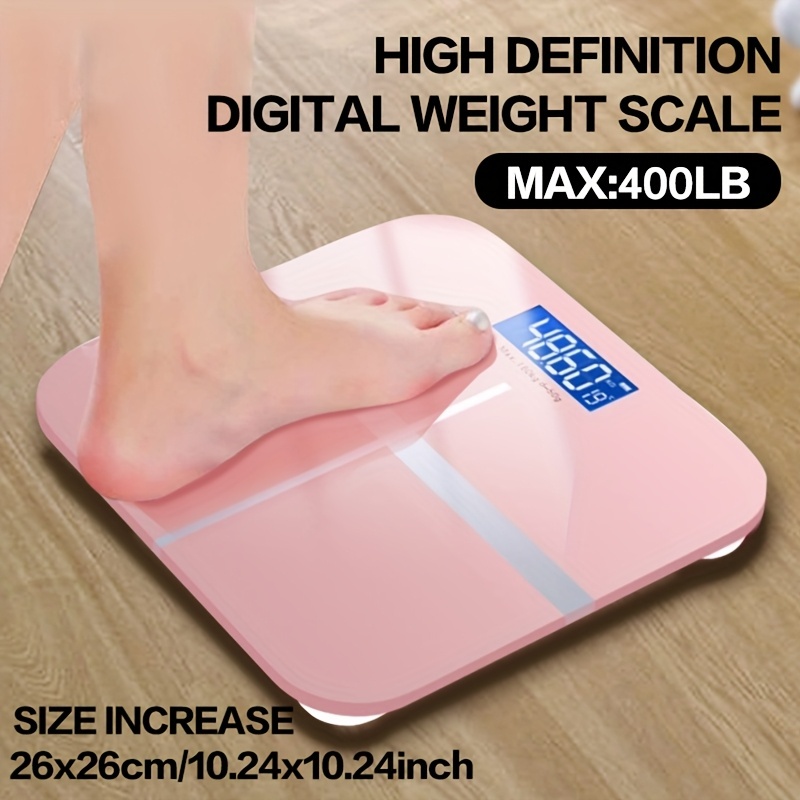 High-definition 400lb Digital Bathroom Scale with USB Charging and LCD Display - Modern and Durable Weight Scale for Home/Office