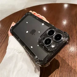 Luxury Transparent Armor Silicone Phone Case with Acrylic Cover - iPhone 16 (GRAY)