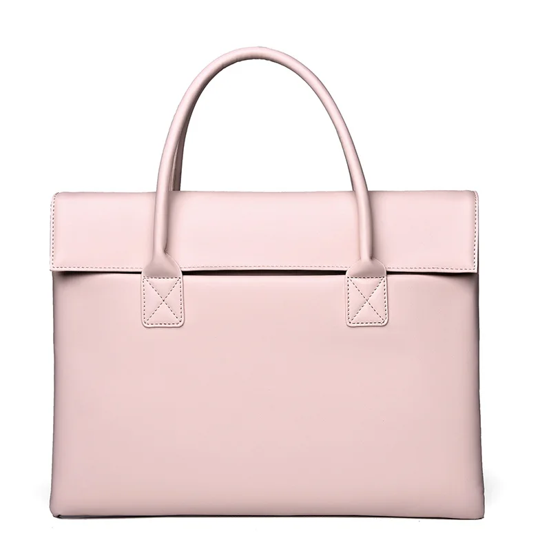

2023 New 14 inch Laptop bag Unisex Commuting Business Briefcase bag Solid Large Leather bag PU Fashion big Lightweight handbags