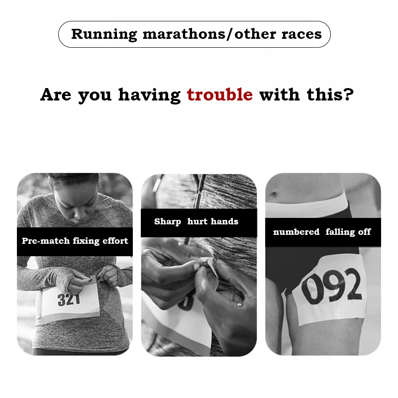 4 Pcs Marathon Bib Holders, Magnetic, Running Triathlon Buckle Number, Snap for Running Waist Packs Sports and Outdoor Marathons 6
