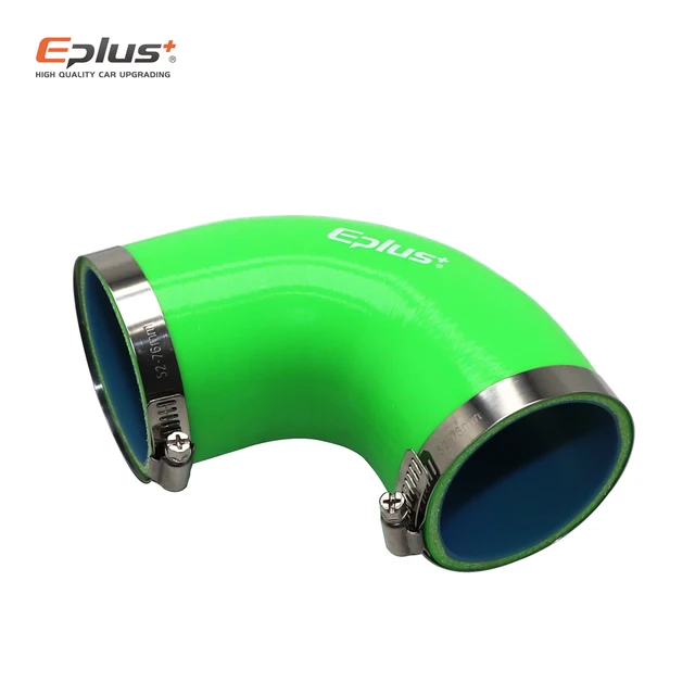 ท่อซิลิโคนอเนกประสงค์ EPLUS ข้อต่อ 90 องศา สำหรับรถยนต์ อินเตอร์คูลเลอร์ ท่อไอดีเทอร์โบ ข้อต่อซิลิกาเจล สีเขียว หลายขนาด 1