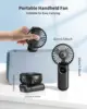 coldSky Handheld Fan Foldable Portable Fan with LED Display 3000mAh Battery Operated Mini Hand Held Fan for Travel Beach Outdoor 6