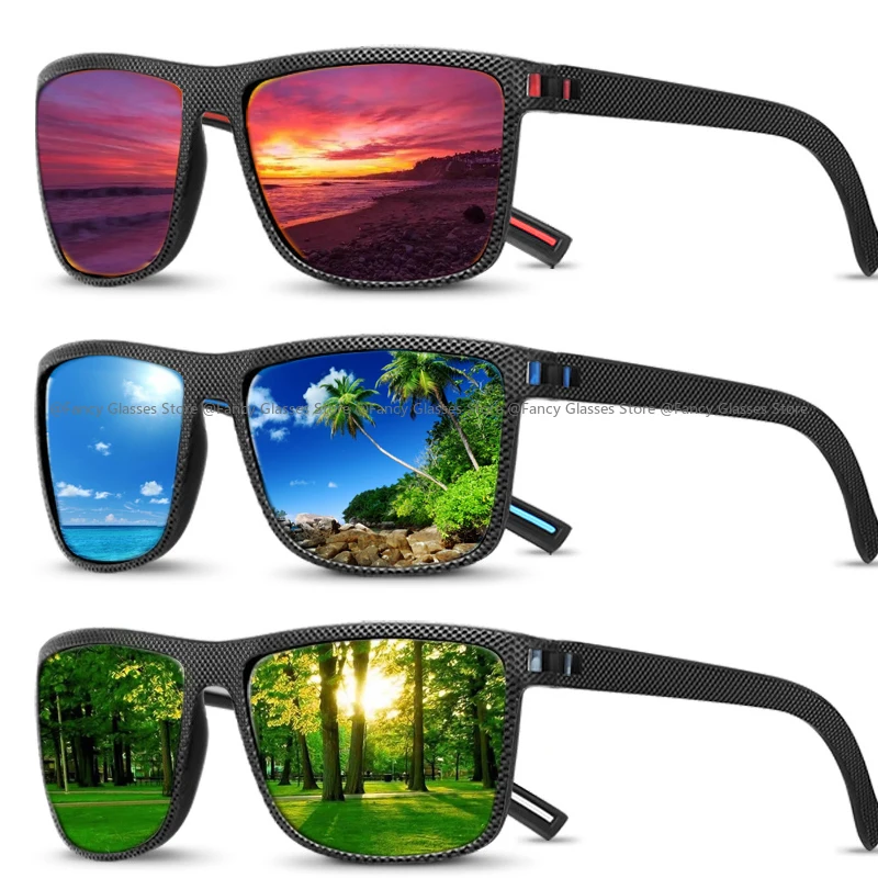 

Men's Sports Polarized Sunglasses Square Large Frame Riding Sunglasses for Women Unisex Outdoor Driving UV400 Goggle Shades