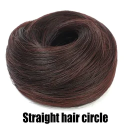Fluffy Invisible Seamless Bun: Natural - Look Synthetic Hair Tie (Style1 - Dark brown)