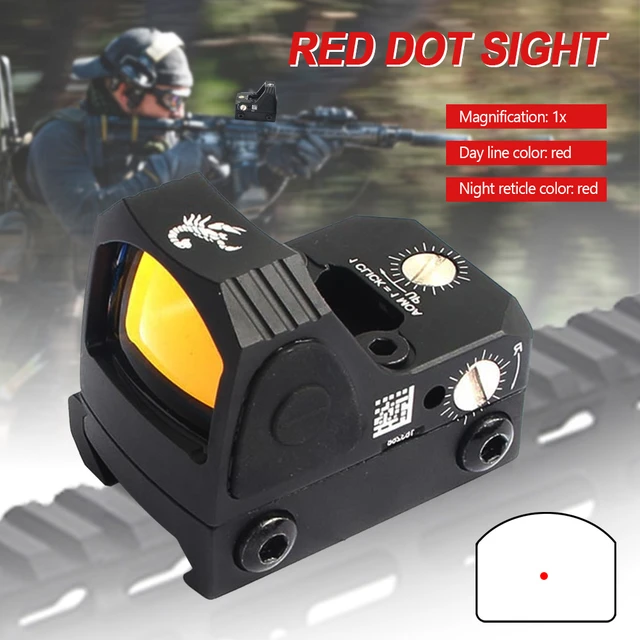 Mira táctica de punto rojo para Rifle de caza de 20mm, mira holográfica  para Airsoft Glock