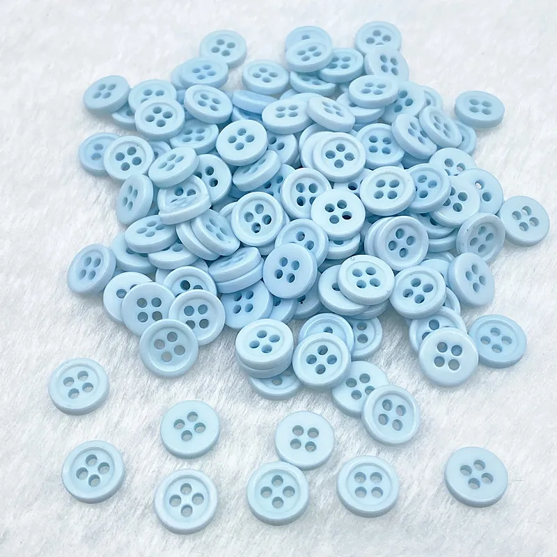 50 pieces 9mm color four-eye button round resin sewn buttons Diy scrapbook color wedding dress decorative sewn accessories