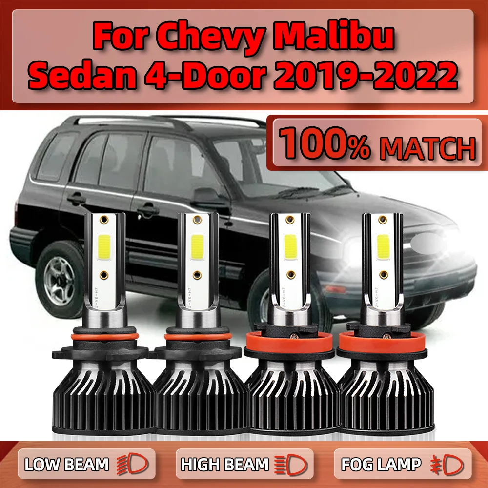 

LED Canbus Car Headlight Bulbs 240W 40000LM CSP Chips Auto Lamps 6000K 12V For Chevy Malibu Sedan 4-Door 2019 2020 2021 2022