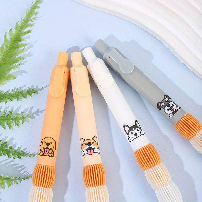 4-Tinten-Gelstifte mit Taschendesign mit Katzen- und Hundemuster, ultraglattes Schreiben, langlebiges Schild-Stift-Set für das Büro und die Schule – Detail 6