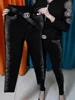 Women Jeans Autumn Spring 2025 Fashion High Waist Hot Drill Slim Cotton Elastic Denim Trousers Elegant Casual Black Pencil Pants