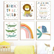 

Jungle Animals Lion Giraffe Monkey Nursery Wall Art Canvas Painting Nordic Posters And Prints Wall Pictures Baby Kids Room Decor