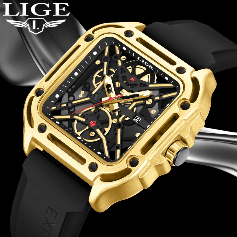 LIGE Military Men's Watch Stainless Steel Band Date Mens Business Male Watches Waterproof Luxuries Men Wrist Watches for Men