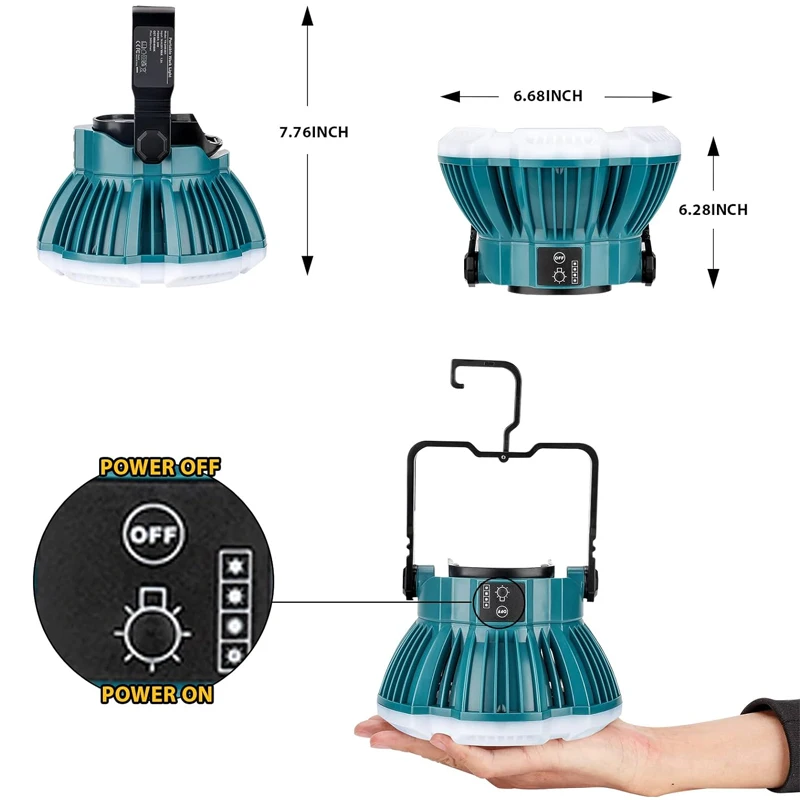 2400LM LED Camping Lantern For Makita 14.4V 18V LXT Lithium Battery 24W LED Work Light