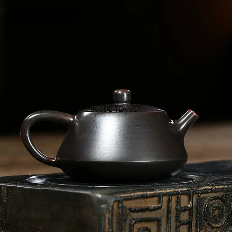 210ml traditional Yixing purple clay teapot hand carved spherical filter pot Chinese tea set