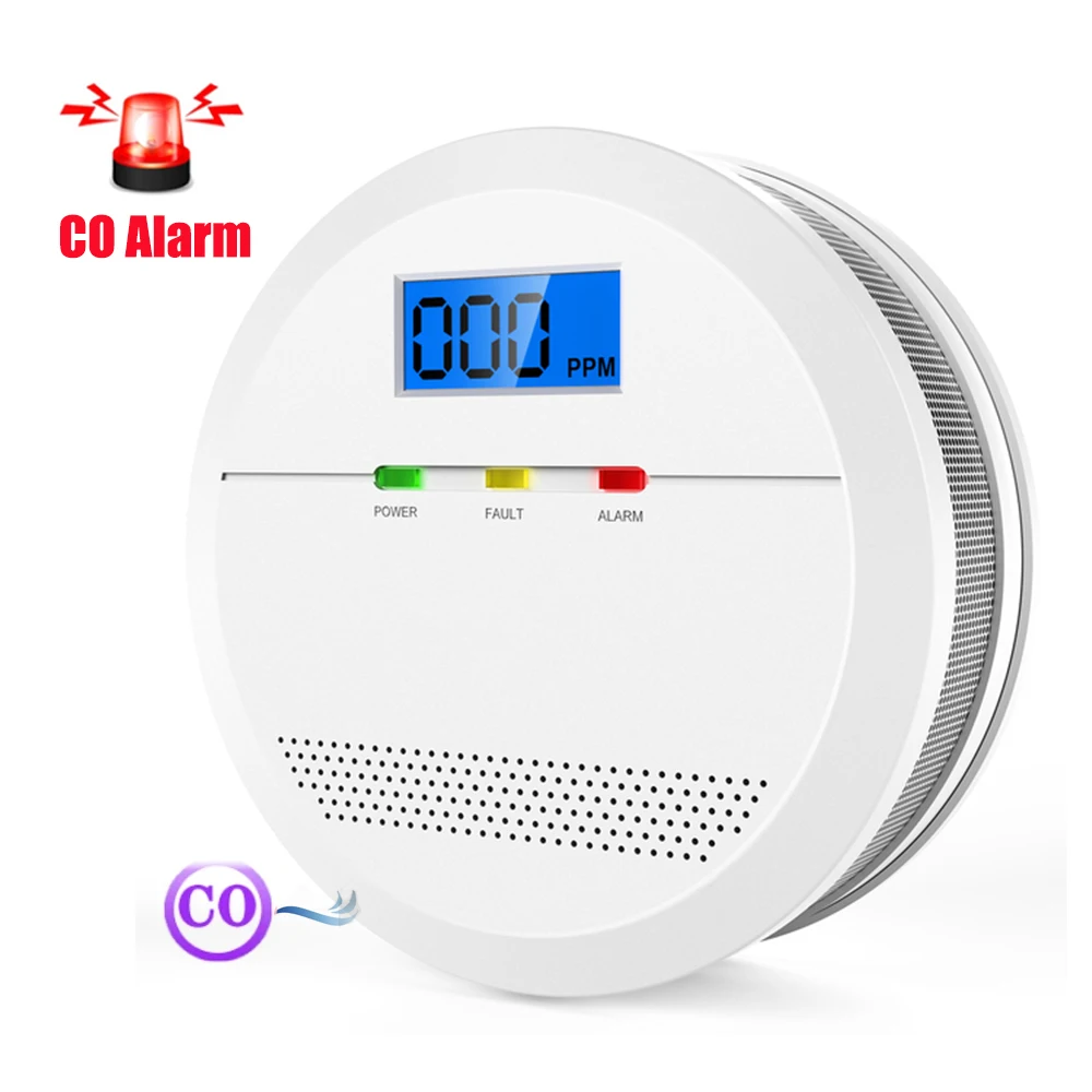 CPVAN Independent Wireless CO Alarm Sensor Carbon Monoxide Alarm Detector Warning LCD Display For Home Security Protection