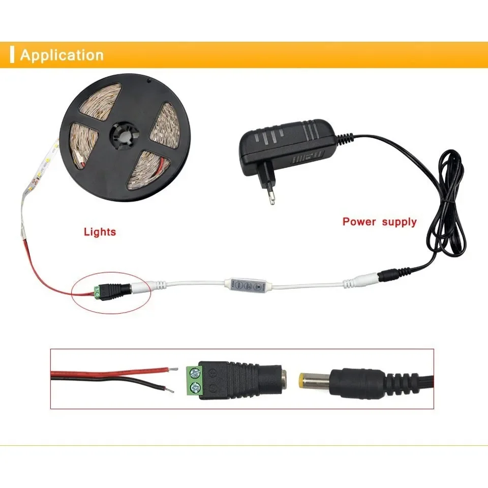 1/5/10 PCS DC Power Plug Adapter 5.5mm X 2.1mm Male Female Jack Connector for LED Strip CCTV Camera