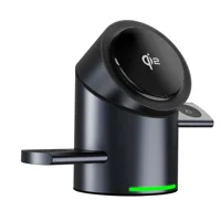 2026 Upgrade Qi2 3 In 1 Magnetic Touch Button Wireless Charger Tempered Glass Surface for IPhone17 16 15 IWatch Airpods Android - Image 5