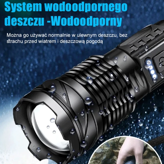 Linterna potente con zoom telescópico, luz potente multifuncional, linterna  P50 recargable tipo C - AliExpress