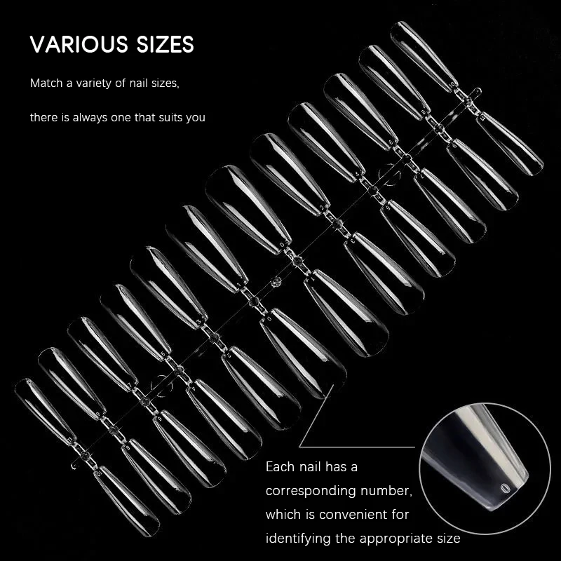 Nailpop Transparent Fake Nail Acrylic Tips Press on Nails Coffin Traceless and Ultrathin False Nails Accessories Tools 120pcs fake nails