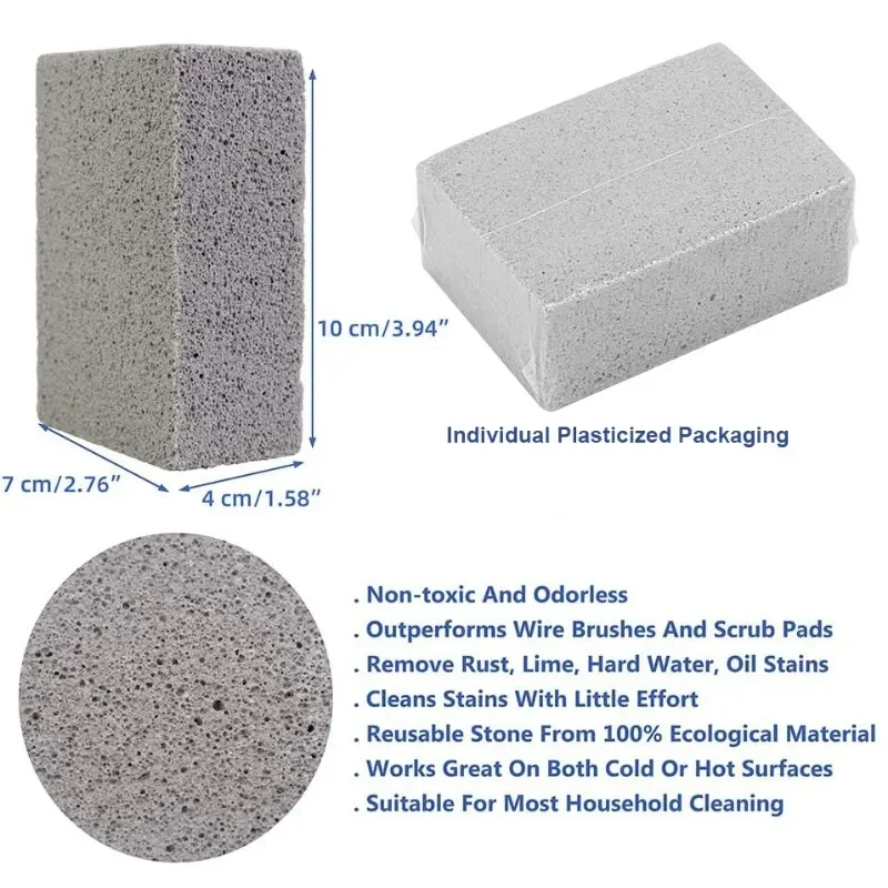 8PCS Kitchen Cleaning Sponge Eraser Thicken BBQ Rack Stubborn Stain Cleaning Brush Pumice Brick Grill Clean Tool Kitchen Items