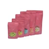 Clear Window 100 Pcs 1g-3.5g-28g Stand Up Zip Lock Bag Food Storage Colors Pouches Reusable Food Plastic Bag Glossy Color bag 3