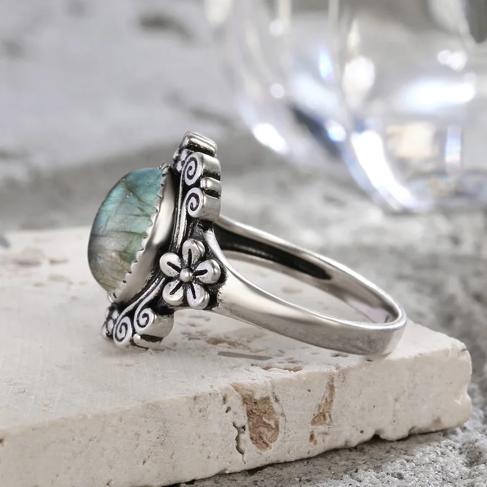 アクセサリー Vintage Silver Labradorite Ring 925 Sdcb4929599ed496c87257bc4b0a8e