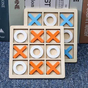 Solid Wooden Tic Tac Toe Board Game - Perfect for Family Fun and Backyard Entertainment! 1