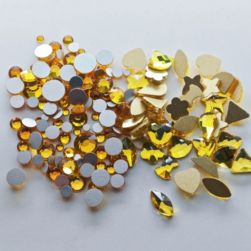 200 p/Pack Mini-Größe gemischt verschieden geformte mehrfarbige Kristall schlanke Strass 3d Maniküre Nail Art Dekoration Charms Schmuck – Detail 26