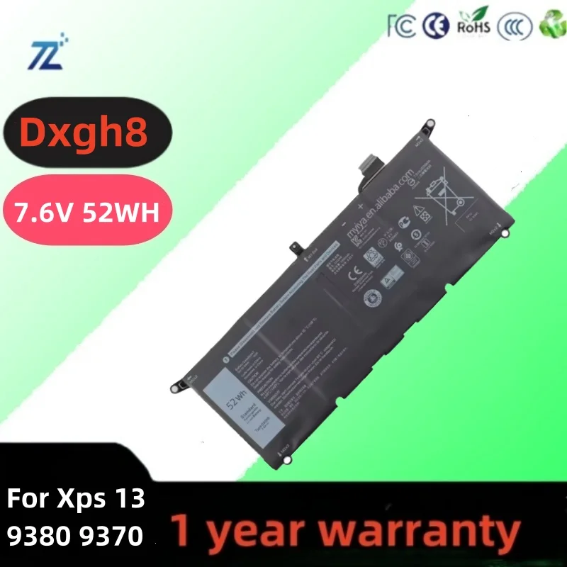 

Аккумулятор для ноутбука Dxgh8 Hk6n5 0h754v H754v P82g для Xps 13 9380 9370, перезаряжаемый аккумулятор для ноутбука