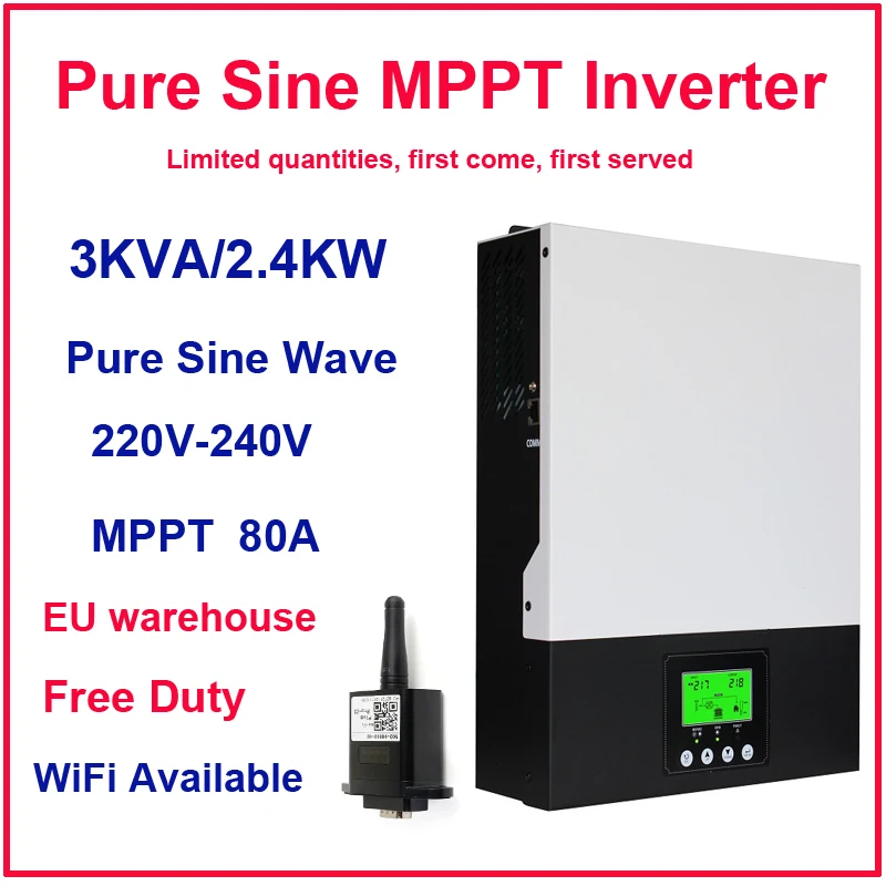 1500W Inverter Solar Power 12V 220V Pure Sine Prezzo Di Fabbrica On Off Grid Con Monitor Wifi Batteria Inverter 1.5Kw 3Kw