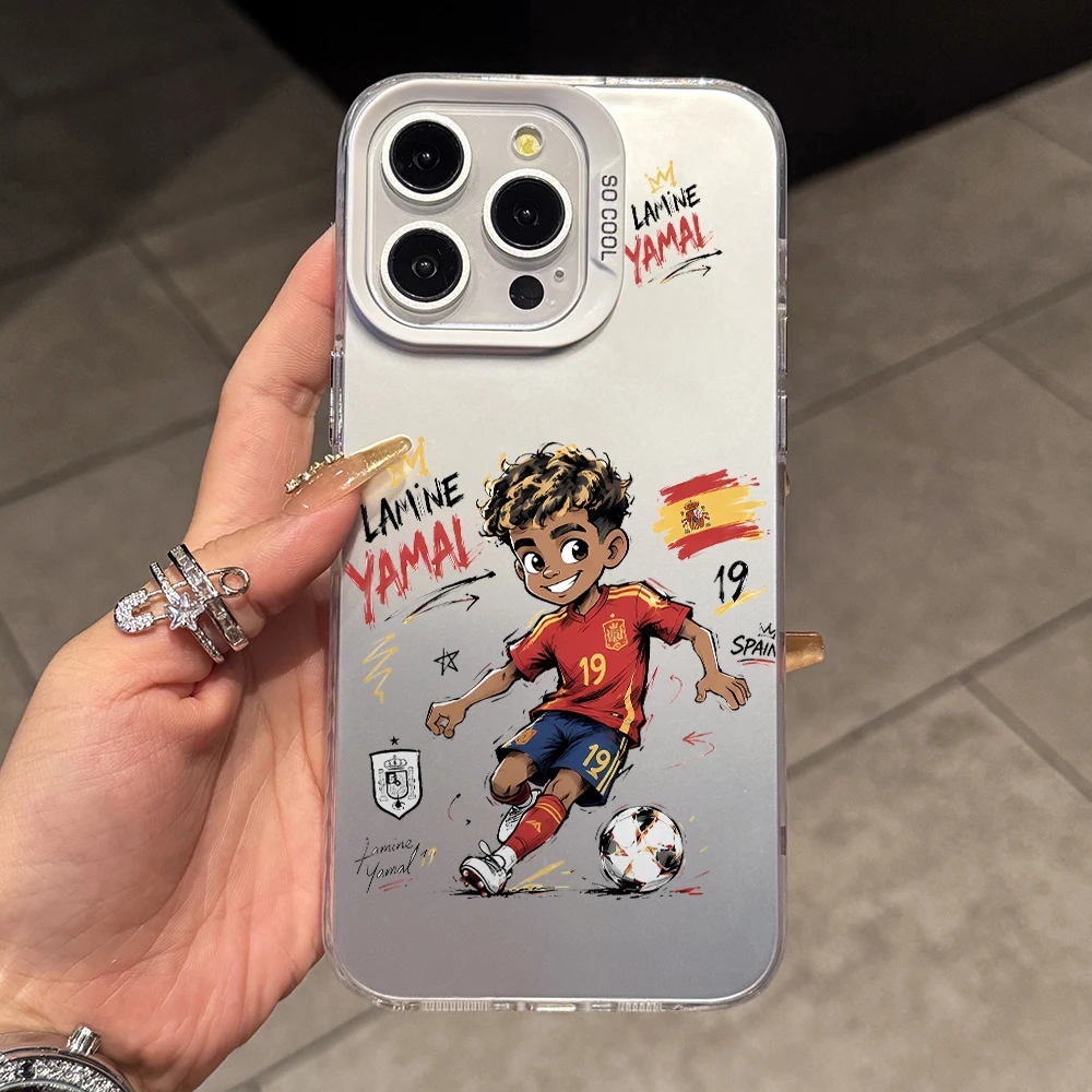Silver Football Stars Themed Phone Case Cover
