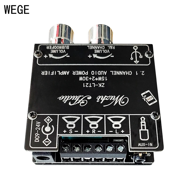 WEGE ZK-152 152T 302 302T LT21 2.1 2.0 Channel 2x15W 2x30W BT Audio Power Amplifier Subwoofer Bass Treble AMP Wuzhi Audio APP audio amplifier board